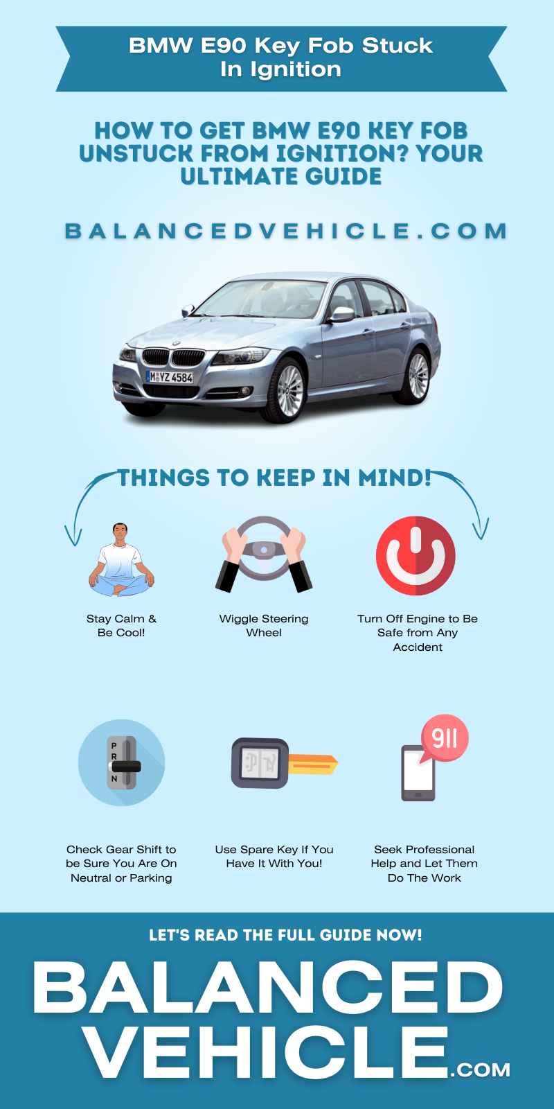 BMW E90 key fob stuck in ignition Infographic