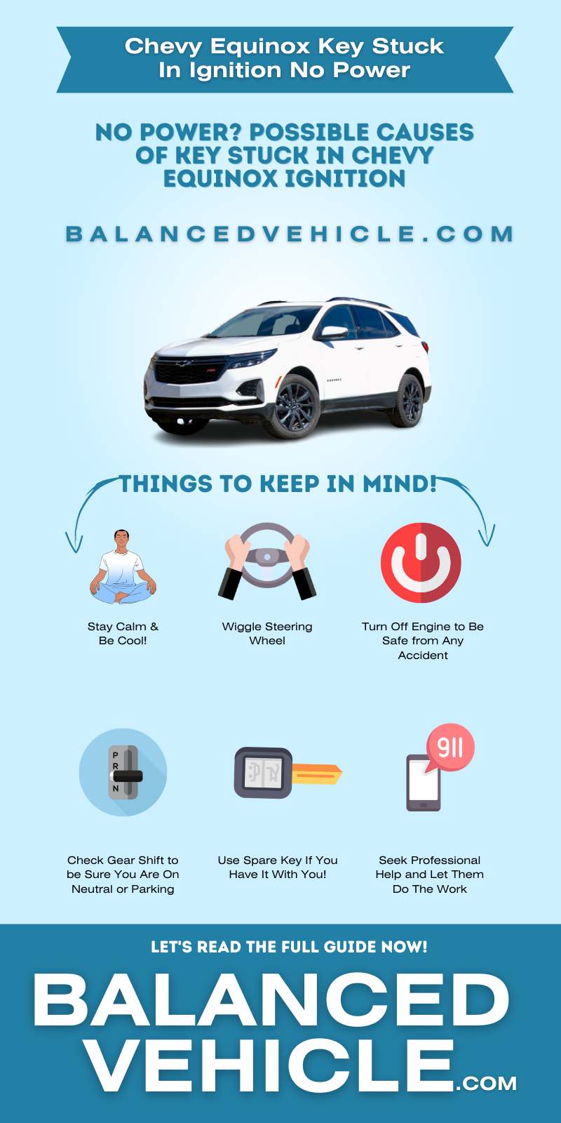 Chevy Equinox Key Stuck In Ignition No Power- Infographic 