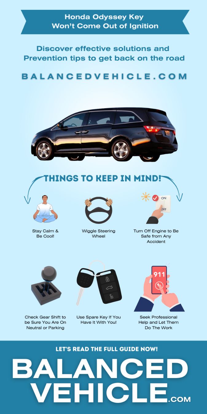 Honda Odyssey Key Won’t Come Out of Ignition - 2 Common Causes and 5 Solutions infographics 