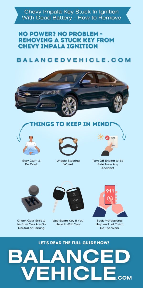 chevy impala key stuck in the ignition dead battery - infographic