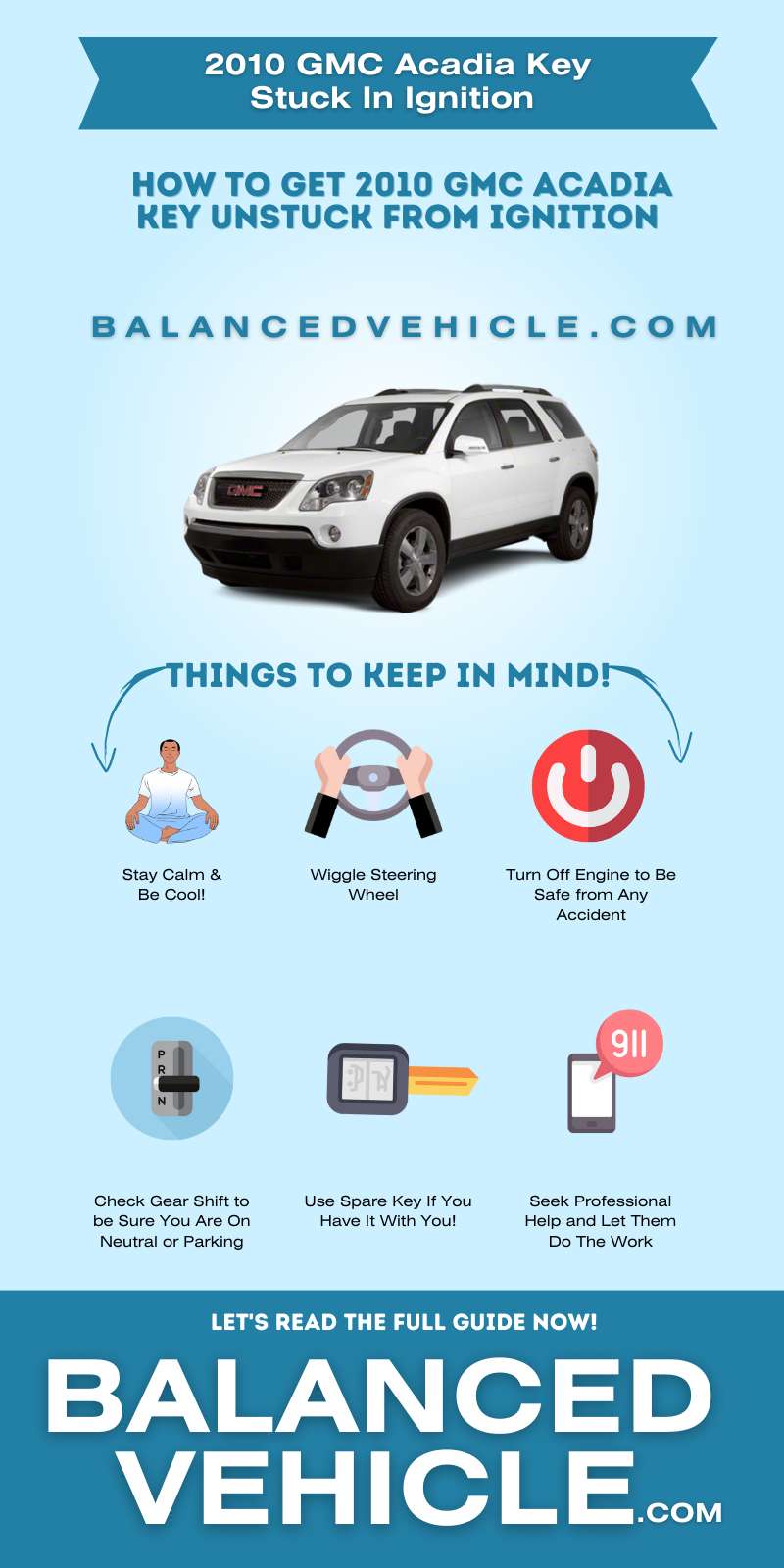 2010 GMC Acadia Key Stuck In Ignition Infographic Guided By BalancedVehicle.com
