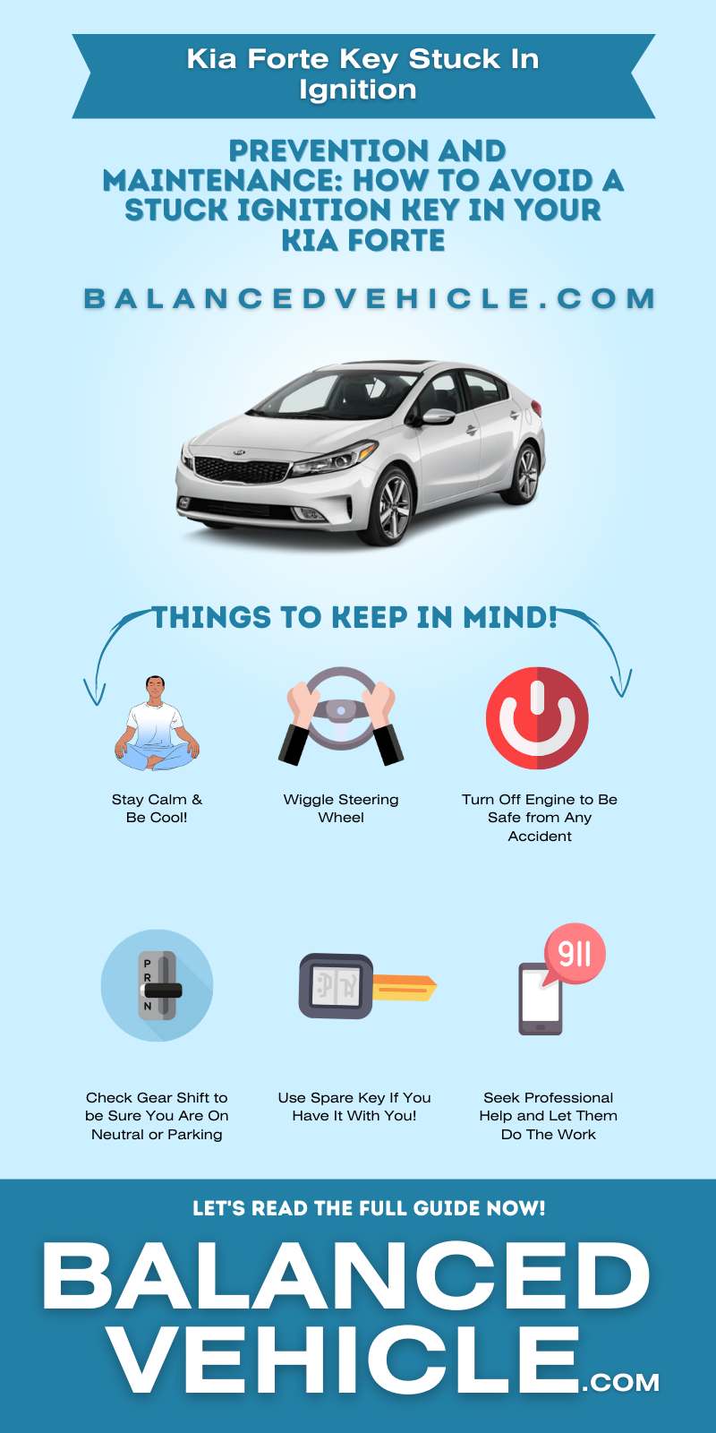 Kia forte Key Stuck In Ignition Infographic guided by BalancedVehicle.com 